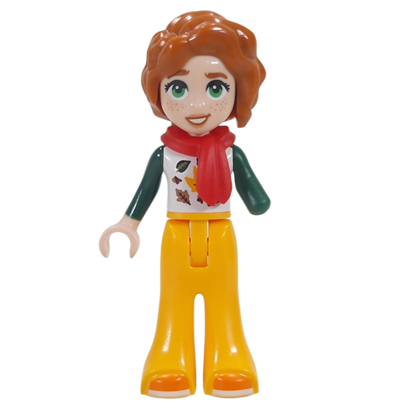 LEGO Autumn, White Torso, Bright Light Orange Pants, Red Scarf (fig-017963)