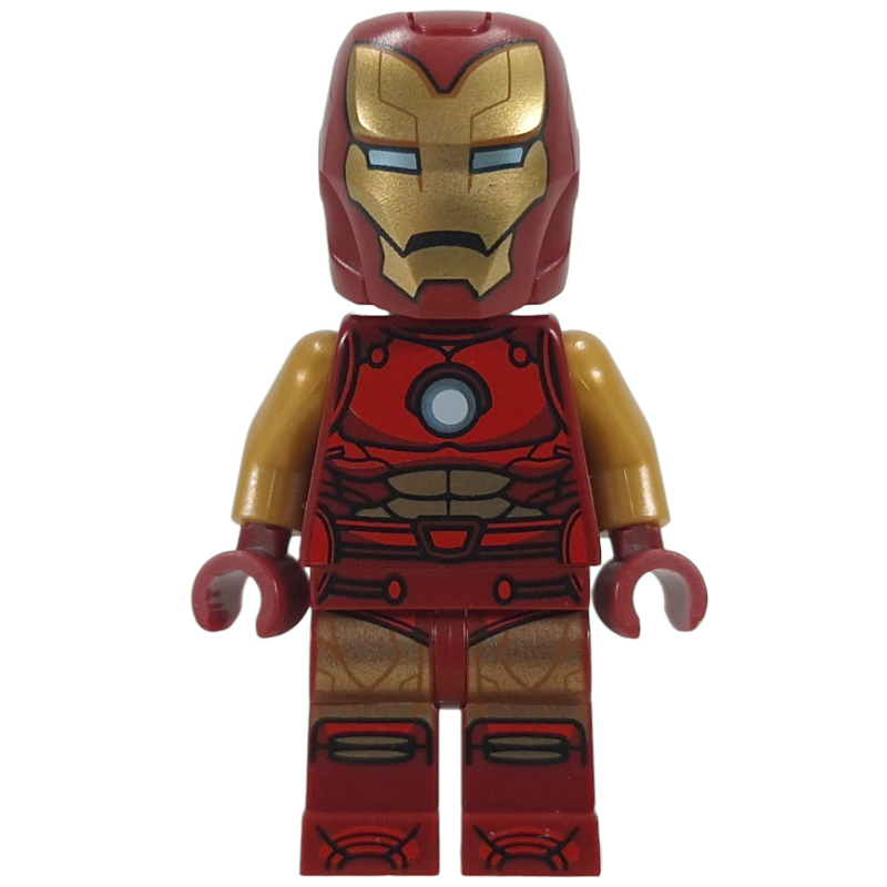 LEGO Iron Man, Pearl Gold Arms, Round Arc Reactor, Helmet and Visor (fig-018115)